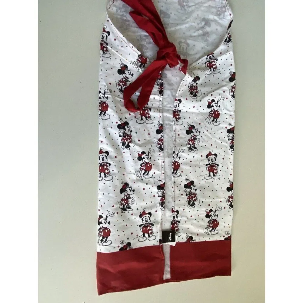 Disney Mickey Minnie‎ Mouse CHRISTMAS Cheer Kitchen Farmhouse Full Apron NEW